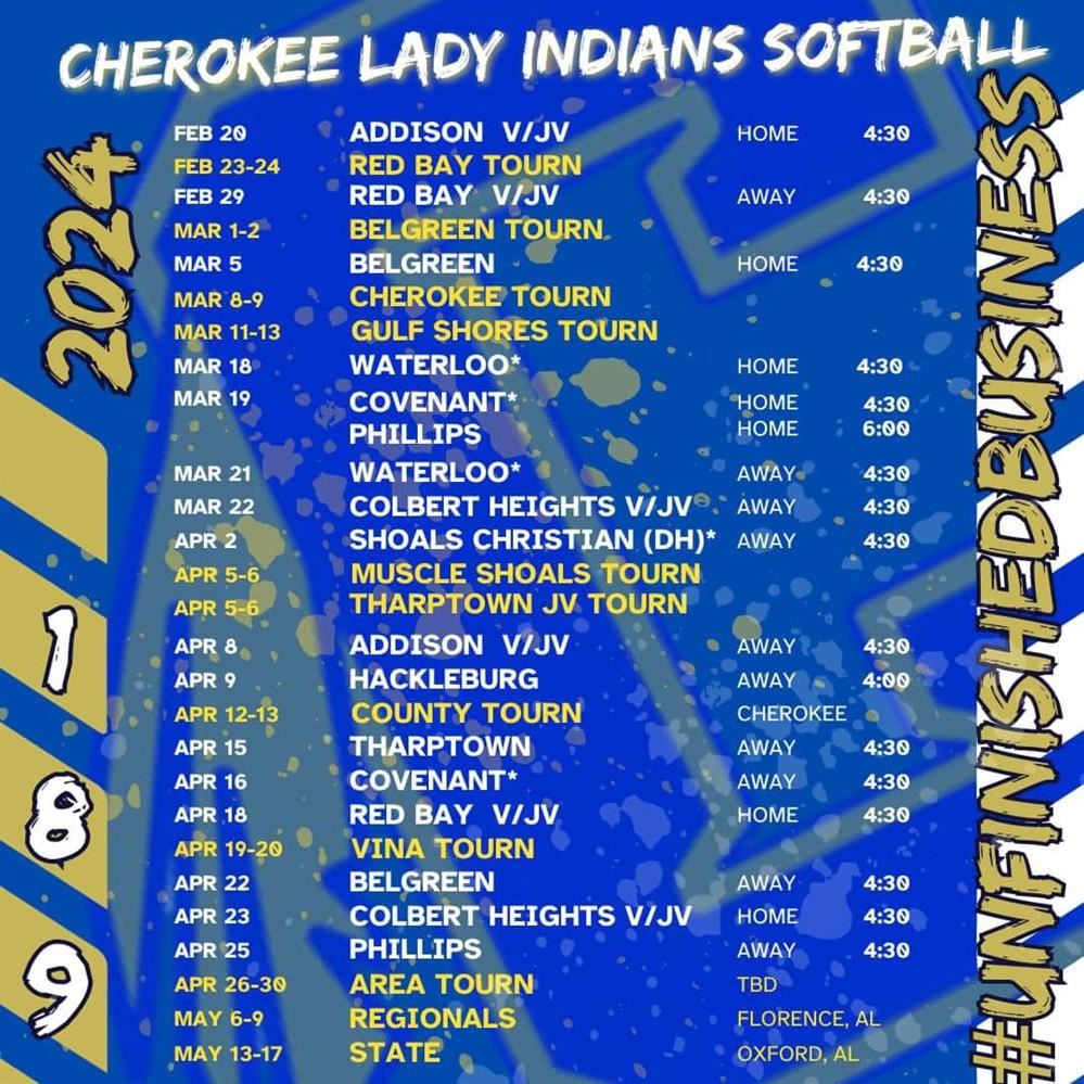 2023 Softball Schedule